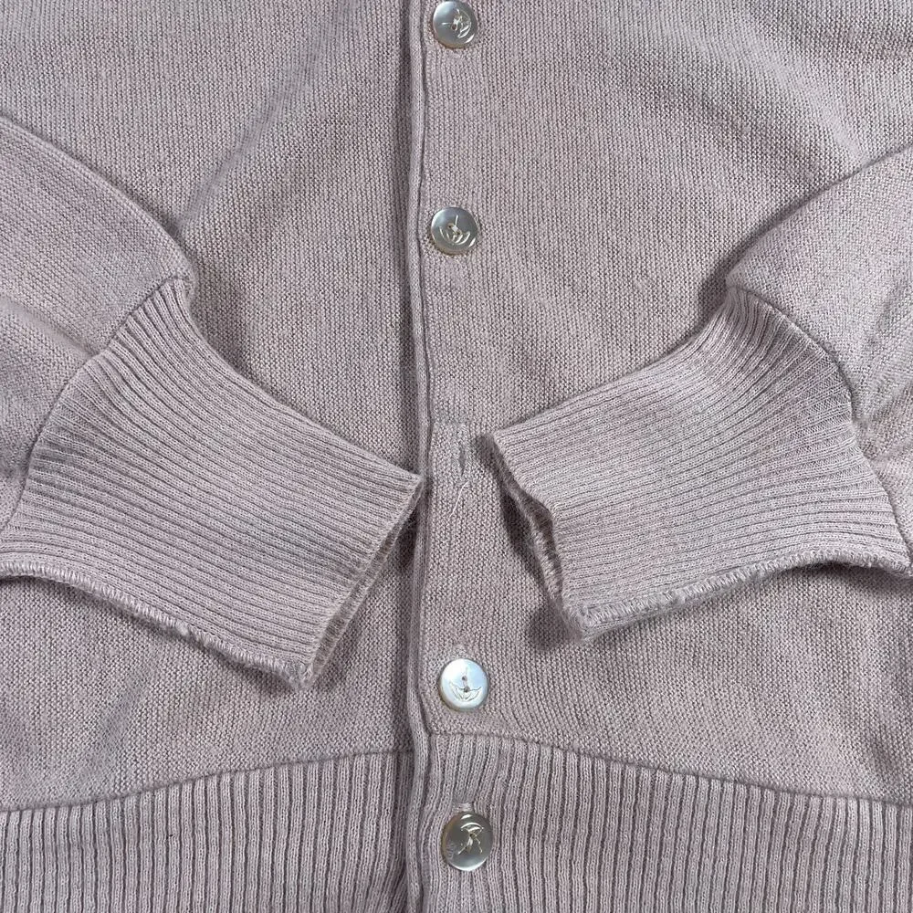 Vintage Arnold Palmer Cardigan Sweater Mens Size L Beige Robert Bruce - Picture 4 of 9